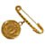 Chanel Broche de imperdible de moneda CC Dorado  ref.1316923