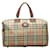 Burberry Haymarket Check Canvas Boston Bag Brown Cloth  ref.1317049