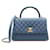 Chanel CC Quilted Caviar Handle Bag Blue  ref.1317052
