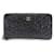 Chanel CC Camellia Embossed Zip Around Wallet Black Pony-style calfskin  ref.1317115
