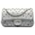 Chanel Bolsa com aba de couro cravejado CC Chevron Prata Bezerro-como bezerro  ref.1317120