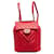 Chanel CC-Rucksack aus gestepptem Leder mit Kette Rot Lammfell  ref.1317123