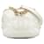 Chanel Bolsa transversal de couro acolchoado CC com corrente Branco Pele de cordeiro  ref.1317124