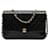 Chanel CC Tasche mit Überschlag aus gestepptem Leder Schwarz Lammfell  ref.1317126
