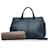 Bottega Veneta Intrecciato Trim Leather Tote Bag Blue Pony-style calfskin  ref.1317351