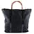 Gucci Nylon Bamboo Tote Bag Black Pony-style calfskin  ref.1317608