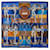 Hermès Carré 90 Cosmos Della Cavalleria Finesse Seidenschal Blau  ref.1317617
