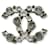 Chanel 2012 Silver Tone Strass CC Brooch  ref.1317757