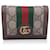 Gucci Ophidia Mini-Kartenetui mit GG-Monogramm und Supreme-Webmuster Braun Leinwand  ref.1317972