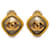 Chanel Gold CC Clip On Earrings Golden Metal Gold-plated  ref.1318186