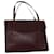 CARTIER Hand Bag Leather Bordeaux Wine Red Auth bs12863  ref.1318366