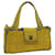 CHANEL Turn Lock Hand Bag Mouton Yellow CC Auth bs13029 Cotton  ref.1318384