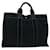 Hermès HERMES Deauville MM Bolso tote Lona Negro Auth bs12721 Lienzo  ref.1318486