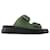 Rubber Sandals - Alexander McQueen - Calfskin - Khaki Green Leather Pony-style calfskin  ref.1318597