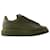 Oversized Sneakers - Alexander McQueen - Leather - Khaki Green Pony-style calfskin  ref.1318642