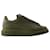 Oversized Sneakers - Alexander McQueen - Leather - Khaki Green Pony-style calfskin  ref.1318658