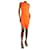 Norma Kamali Vestido franzido de um ombro laranja brilhante - tamanho S Poliéster  ref.1318715