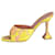 Amina Muaddi Yellow floral patterned sandal heels - size EU 40 Leather  ref.1318783