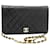 Chanel VINTAGE NEGRO 1997-1999 bolso de hombro con cadena y solapa completa Cuero  ref.1318803