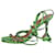Amina Muaddi Talons sandales à lanières en peau de serpent vert vif - taille EU 39 Cuir  ref.1318805