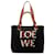 LOEWE Blue Small Love Anagram Wool Tote Navy blue Leather Pony-style calfskin Cloth  ref.1318820