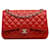 Chanel Red Jumbo Classic Aba forrada de pele de cordeiro Vermelho Couro  ref.1318827