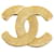 Broche Chanel Gold CC Dourado Metal Banhado a ouro  ref.1318864