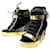 NEUF CHAUSSURES GIUSEPPE ZANOTTI COBY WEDGE 35 BASKETS A TALONS COMPENSES Velours Noir  ref.1318900