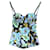 Dolce & Gabbana Floral Bustier Top aus blauer Seide  ref.1318909