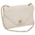 CHANEL Turn Lock Chain V Stitch Shoulder Bag Leather White CC Auth bs13035  ref.1319109