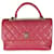 Bolsa Chanel Rosa Acolchoada em Pele de Cordeiro Média Trendy CC com Alça Superior Couro  ref.1319295