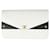 Timeless Chanel Embreagem casual com aba de viagem em couro de bezerro branco Chevron branco Preto  ref.1319308