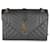 Saint Laurent Gray Triquilt Grain De Poudre Medium Monogram Satchel Grey Leather  ref.1319342