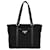Prada Tessuto Triangle Tote Bag Black Leather  ref.1319429
