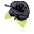 Chanel Vintage schwarzes Leder Kamelie Kamelie Blume Pin Brosche  ref.1319504