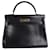 Hermès black 1994 Kelly 32 sac en cuir de veau Box Noir  ref.1319576