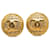 Chanel Gold CC Clip On Earrings Golden Metal Gold-plated  ref.1319617