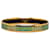 Hermès Pulseira Hermes Verde Esmalte Estreita Metal Banhado a ouro  ref.1319655