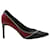 Zapatos de tacón con detalle de cremallera de dos tonos Saint Laurent en cuero rojo Negro  ref.1319707