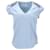 Burberry Check Shoulders V-neck Top in Light Blue Cotton  ref.1319746