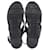 Sandalias con cuña y tira trasera de Prada en cuero negro  ref.1319755