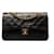 Chanel Bolsa de ombro de couro com aba forrada clássica média em bom estado  ref.1319807
