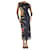 Jean Paul Gaultier Vestido midi preto em malha com estampa floral - tamanho S Nylon  ref.1319836