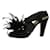 Prada Black strappy feather detail sandals heels - size EU 41 Leather  ref.1319846