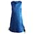 Saint Laurent Feather Sleeveless Dress Blue Silk  ref.1319896