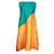 Pleats Please Tunique plissée turquoise et orange/Robe Polyester Multicolore  ref.1319917