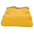 Just Cavalli Gelbe Krokodilmuster-Falt-Clutch-Handtasche mit Rahmen oben Leder  ref.1319938