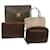 Céline CELINE Macadam Canvas Hand Bag Clutch Bag PVC 4Set Brown Beige Auth bs12454  ref.1320226