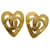 CHANEL heart Earring Gold Tone CC Auth 60077A Metal  ref.1320256