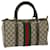 GUCCI GG Canvas Web Sherry Line Boston Bag PVC Beige Red Green Auth th4733  ref.1320272